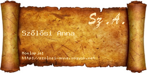 Szőlősi Anna névjegykártya